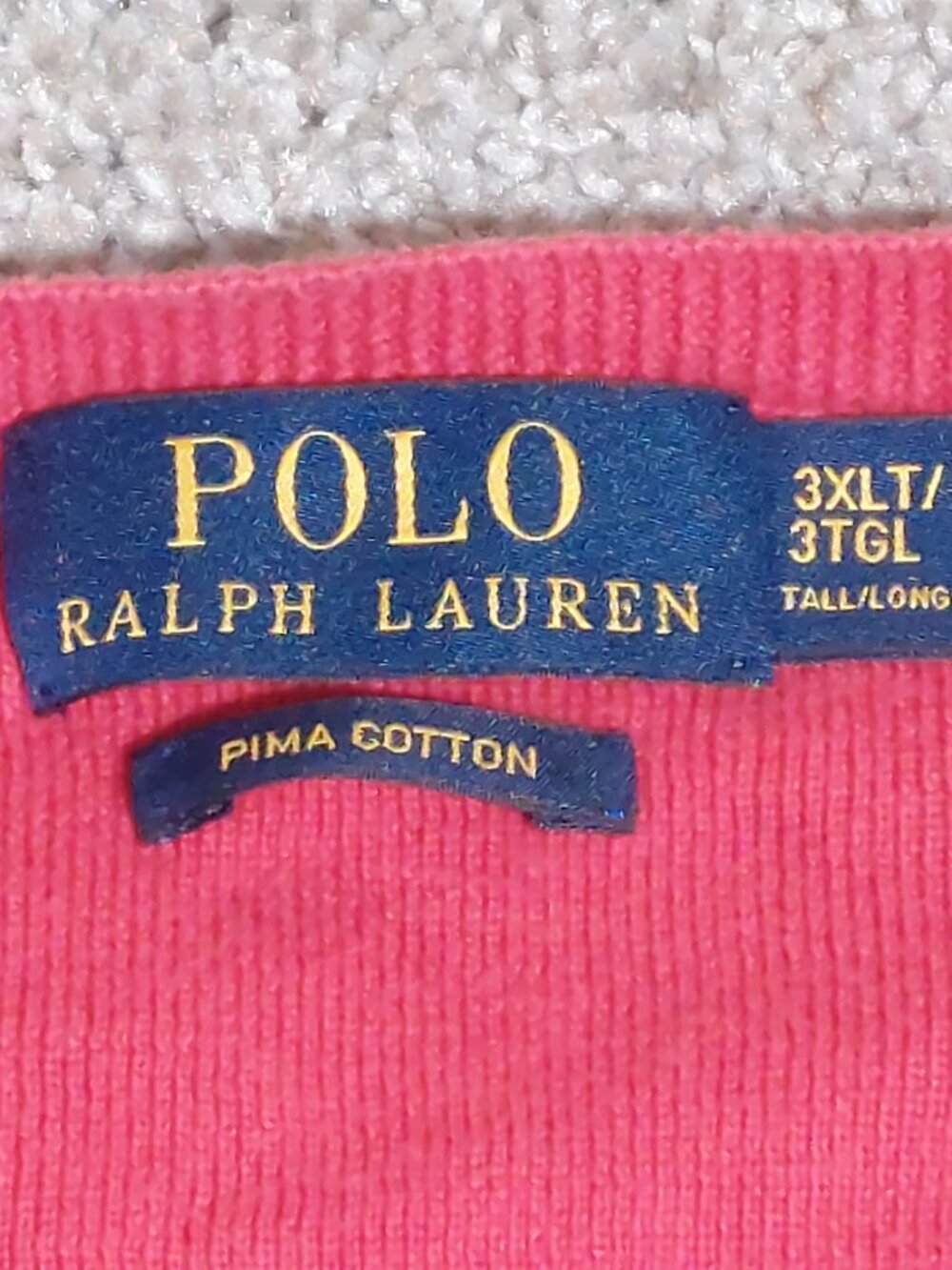Polo Ralph Lauren 100% Pima cotton sweater vest Red size 3XLT - Picture 5 of 6